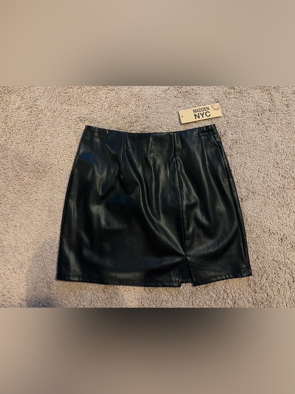 Black Faux Leather Mini Skirt